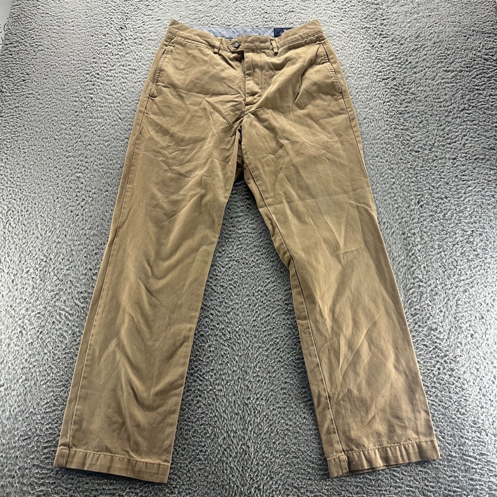 Cremieux Pant Men 30x30 Brown Cotton Chino Straight Classic Office Formal Career